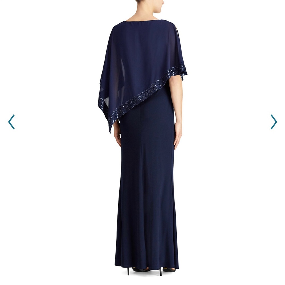 NEW CHAPS Embellished Overlay Evening Gown Dress - Picture 2 of 16